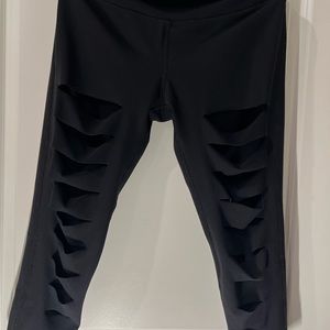 90 degrees by Reflex Work out  leggings ,ripped & rippled style with mesh lining